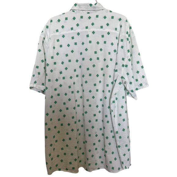 Tipsy Elves Mens Shirt Size XXL 4 Leaf Clover Short Sleeve Green St Patrick’s - Picture 2 of 8